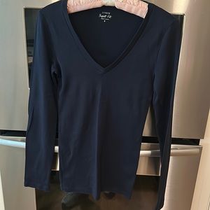 J Crew long-sleeved V neck “perfect fit” tee